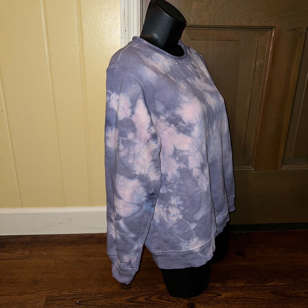 Parisian Works Purple Acid Wash Punk Cozy Crewneck Long Sleeve Sweatshirt Size M - Picture 5 of 12